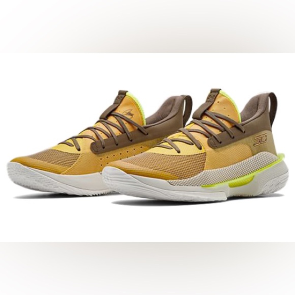 Under Armour Stephen Curry 7 Zeppelin Yellow Basketball Shoes - New Condition